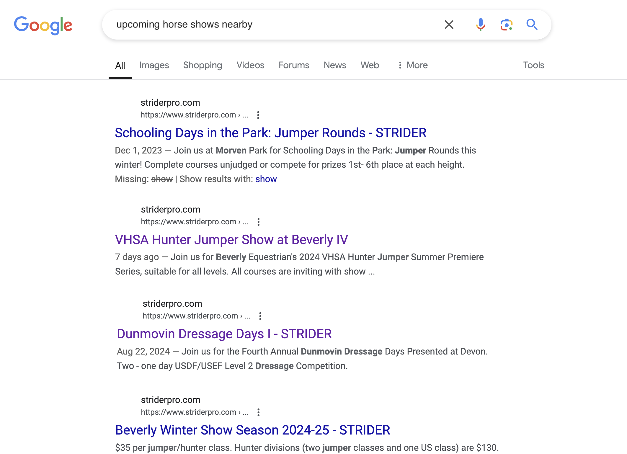 Jumper Show Google Results